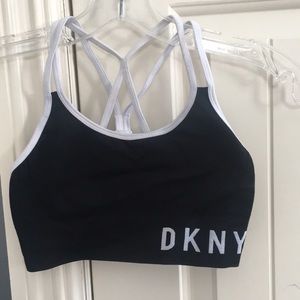 DKNY black thin sports bra